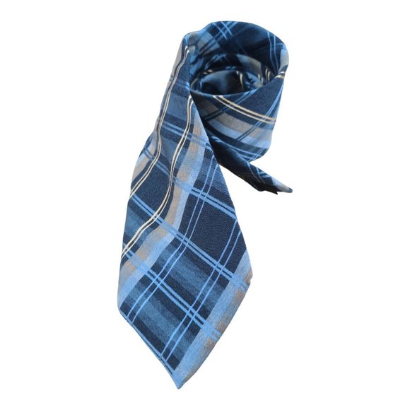 VITALIANO PANCALDI Blue Plaids & Checks Wool Tie ITALY 60"/ 4" EC - Picture 3 of 7